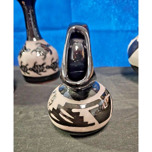 San Juan Pueblo Indian Black Pottery Maria Adelicia Wedding  VINTAGE HANDMADE NATIVE AMERICAN SAN JUAN PUEBLO BLACK POTTERY BY MARIA ADELICIA